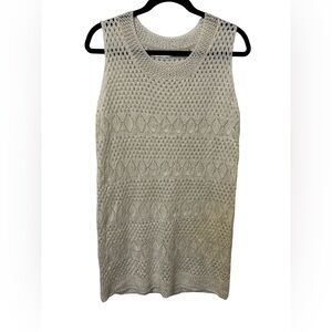 Cream Sleeveless Knit Top / Tunic size large